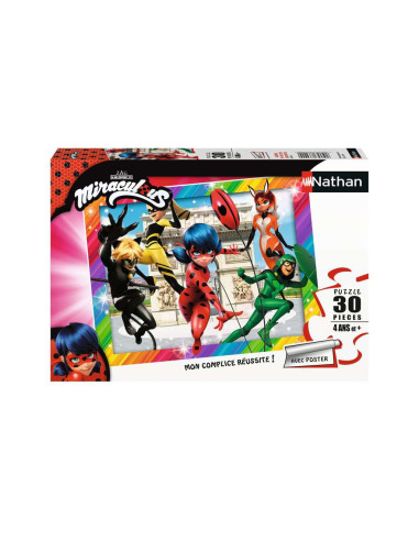 Nathan - Puzzle - 30 pièces - Ladybug et ses amis super-héros - Miraculous 