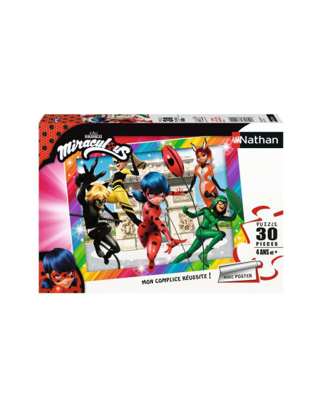 Nathan - Puzzle - 30 pièces - Ladybug et ses amis super-héros - Miraculous 