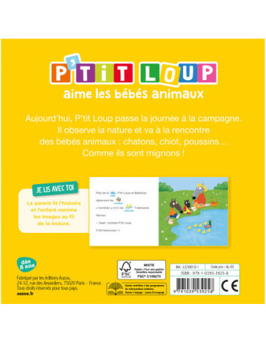 Je lis avec toi - p'tit loup aime les bébés animaux