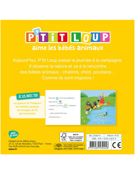 Je lis avec toi - p'tit loup aime les bébés animaux