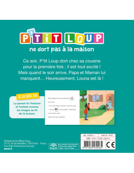 Je lis avec toi - p'tit loup - p'tit loup ne dort pas à la maison