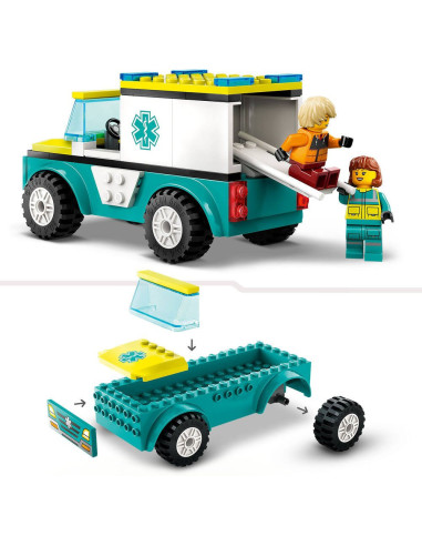 Lego city 60403 - l’ambulance de secours et le snowboardeur
