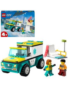 Lego city 60403 - l’ambulance de secours et le snowboardeur