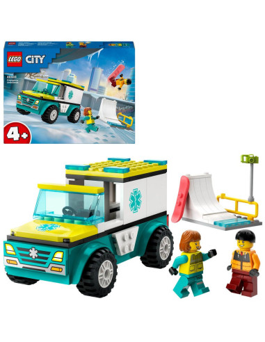 Lego city 60403 - l’ambulance de secours et le snowboardeur