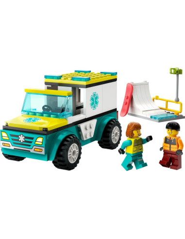 Lego city 60403 - l’ambulance de secours et le snowboardeur