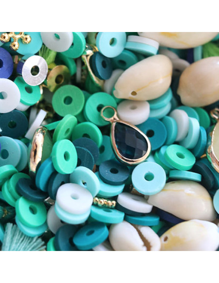 Mélange de perles heishi et de breloques - Bali - La petite épicerie