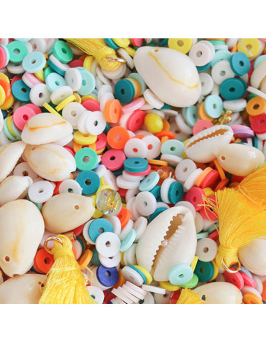 Mélange de perles heishi et de breloques - Miami - La petite épicerie