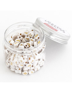 Pot perles lettres – Blanches - La petite épicerie