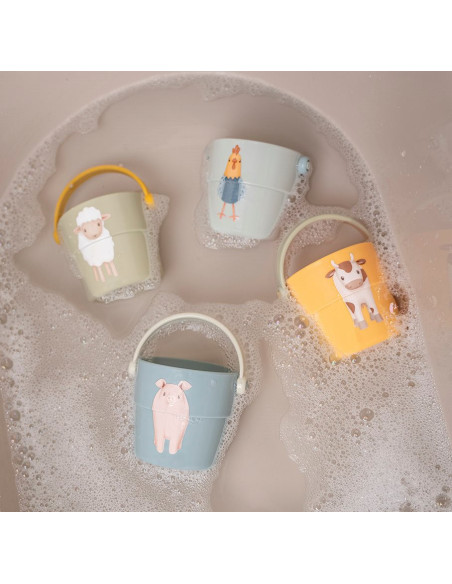 Lot de 4 gobelets de bain - Little Farm - little dutch
