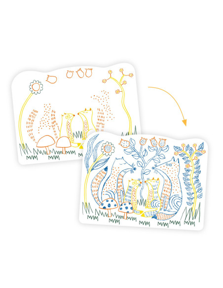 Coloriage magique - familles des sous-bois