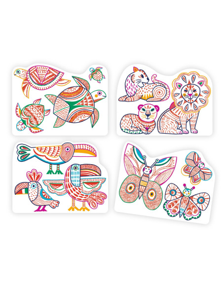 Coloriage magique - familles sauvages