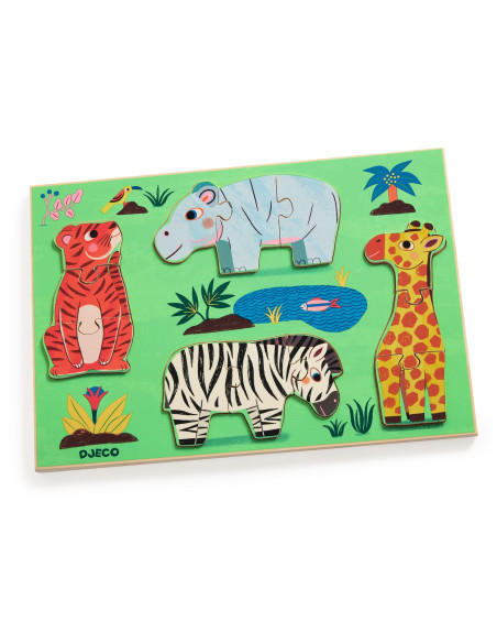 Puzzles bois - coucou tigre - djeco