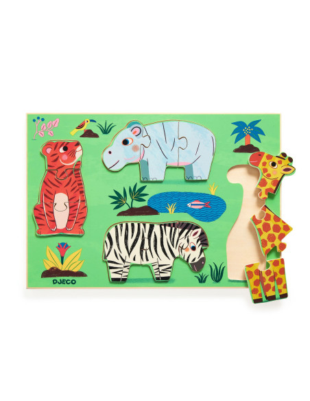 Puzzles bois - coucou tigre - djeco