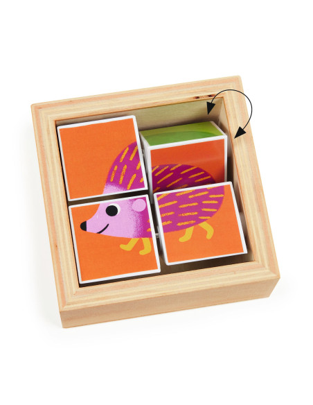 4 cubes puzzle bois - tournibist - djeco