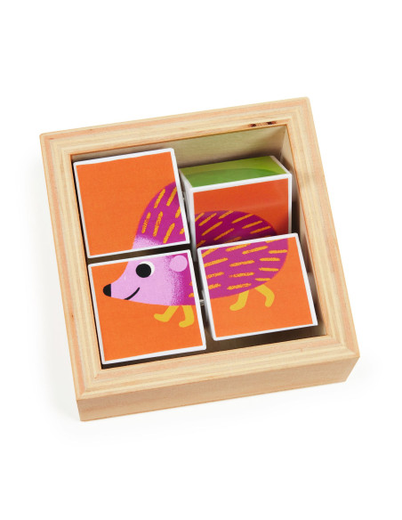 4 cubes puzzle bois - tournibist - djeco