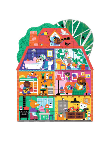 Puzzle geant - la maison p'tits copains - 36 pcs - djeco