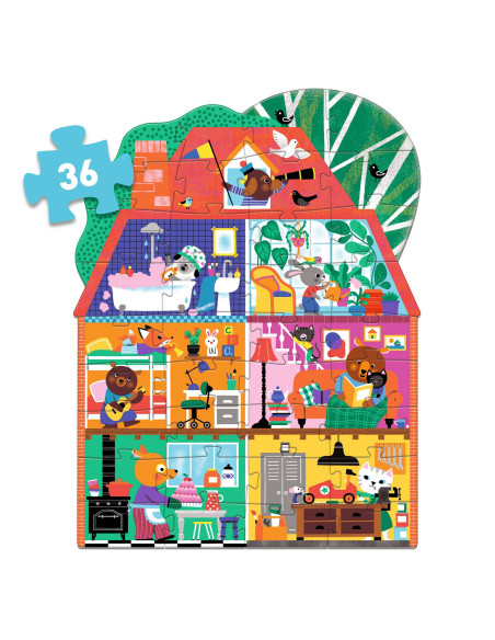 Puzzle geant - la maison p'tits copains - 36 pcs - djeco