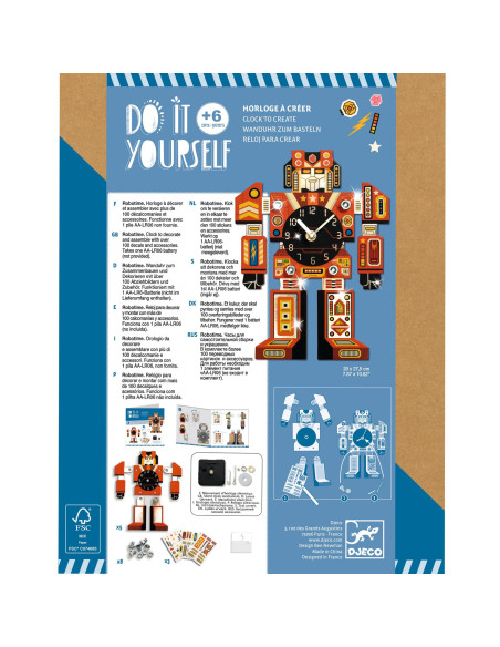 Horloge diy - robotime - djeco