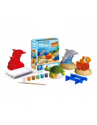 Cap sur la mer - Etui 3 moules (dauphin-tortue-poisson clow