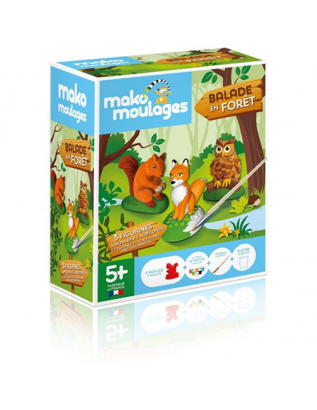 Balade en fôret - Etui 3 moules (ecureuil-renard-hibou)
