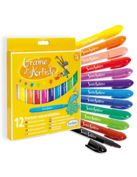 Pochette - 12 pastels aquarellables - sentosphère