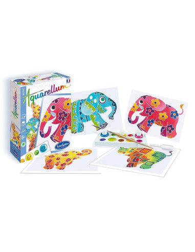 Aquarellum mini - elephants - sentosphère