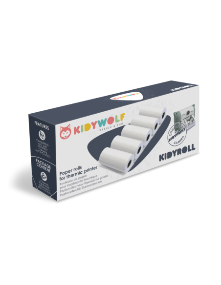 Kidyroll 1 x 5 rouleaux de papier standard pour kidyprint