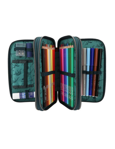 Dino world trousse à crayons 3 compartiments danger