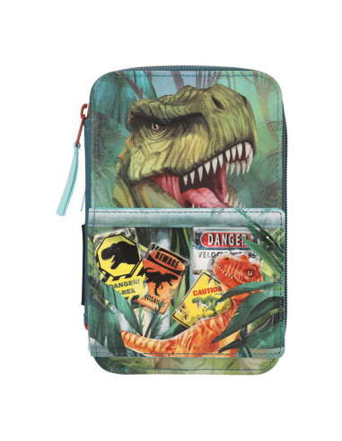 Dino world trousse à crayons 3 compartiments danger
