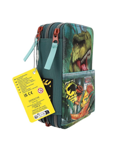 Dino world trousse à crayons 3 compartiments danger