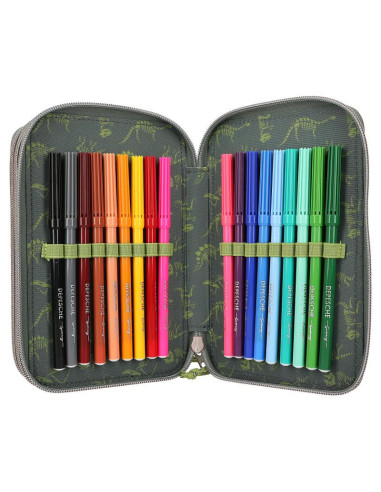 Dino world trousse 3 compartiments led
