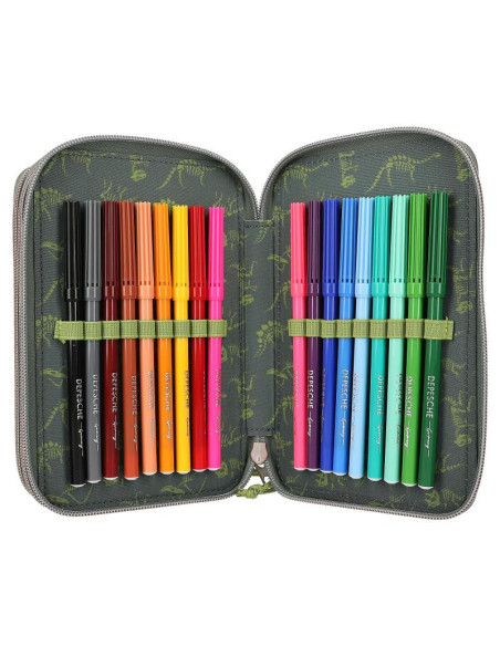 Dino world trousse 3 compartiments led