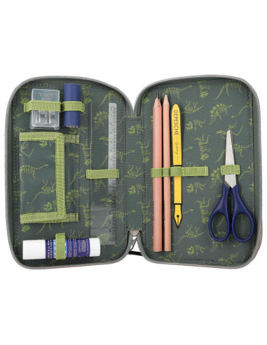 Dino world trousse 3 compartiments led