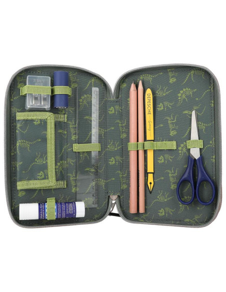 Dino world trousse 3 compartiments led