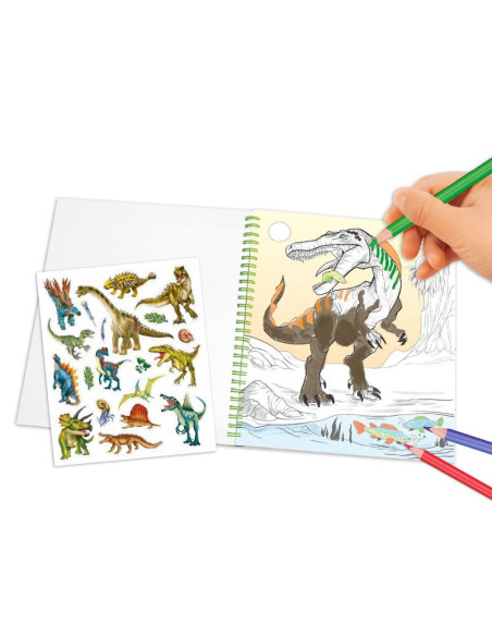 Dino World Album de coloriage avec paillettes