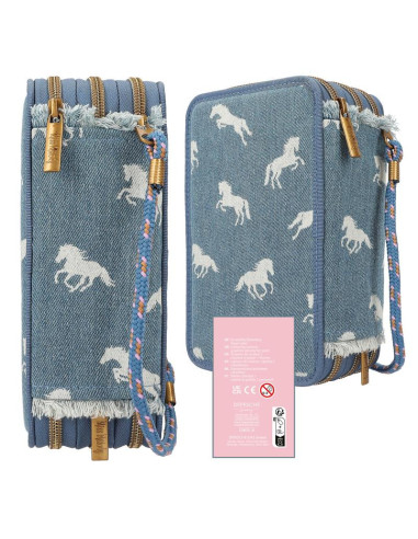 Miss melody trousse 3 compartiments denim