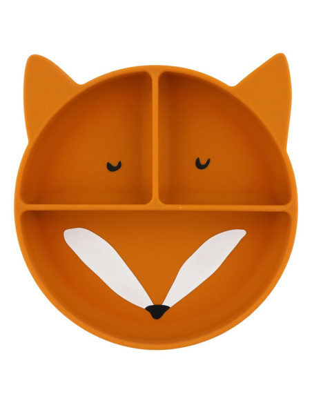 Assiette avec ventouse en silicone et compartiments - Mr. Fox - Trixie