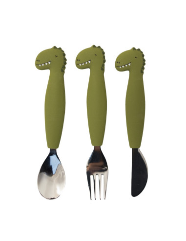 Couverts 3 pièces en silicone - Mr. Dino - Trixie