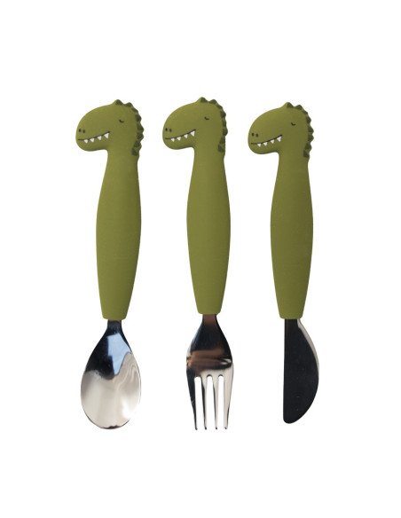 Couverts 3 pièces en silicone - Mr. Dino - Trixie