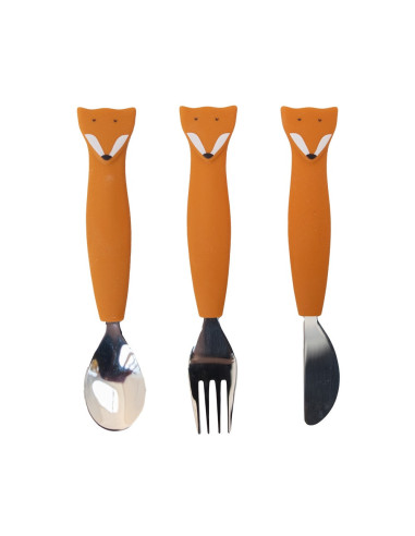 Couverts 3 pièces en silicone - Mr. Fox - Trixie