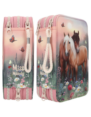 Miss melody trousse 3 compartiments flowers