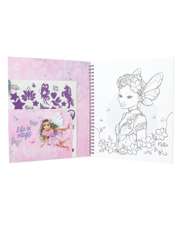 Topmodel livre de coloriages avec sequins fairy love