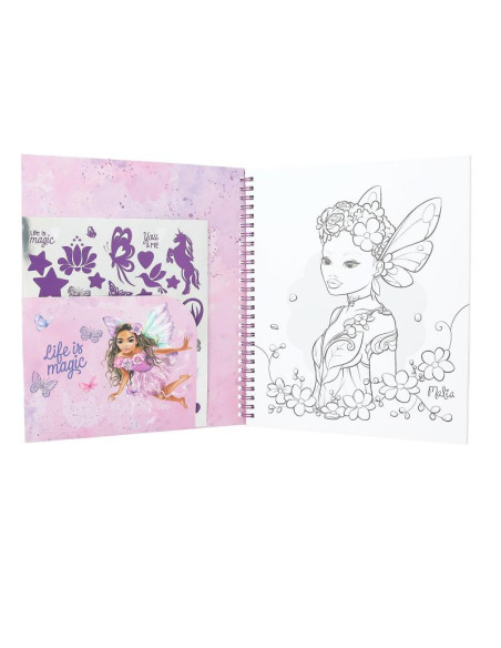 Topmodel livre de coloriages avec sequins fairy love