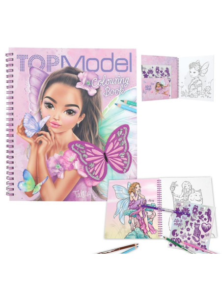 Topmodel livre de coloriages avec sequins fairy love