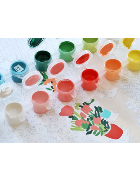 Coffret peinture au numéro - Flower Market par Zaze Art - La petite épicerie