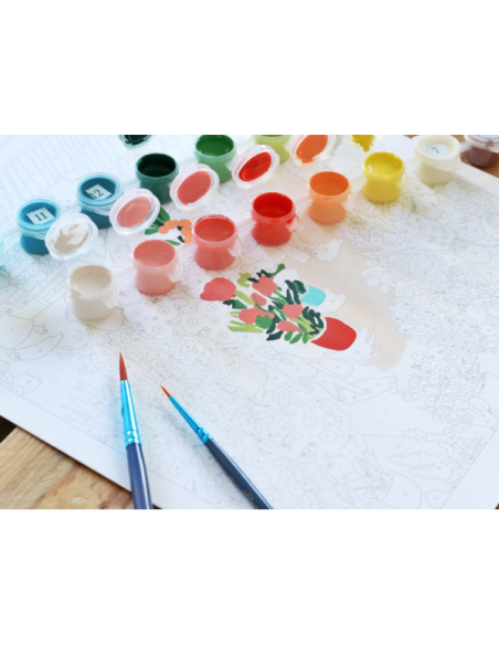Coffret peinture au numéro - Flower Market par Zaze Art - La petite épicerie