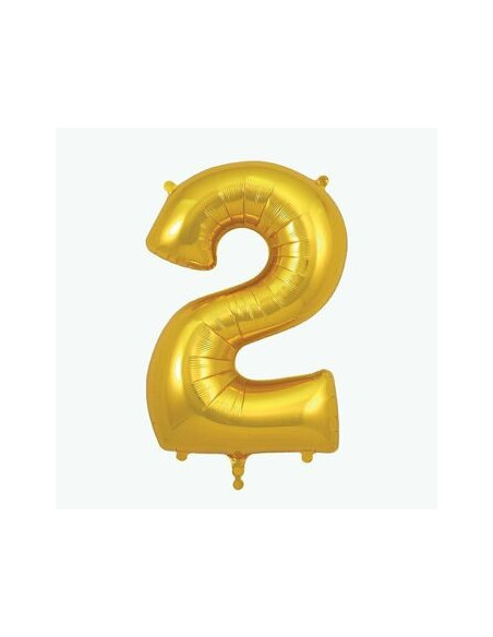 Ballon chiffre 2 doré - my little day