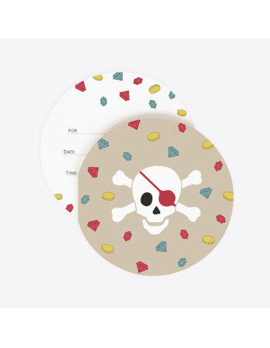 8 invitations pirates - my little day
