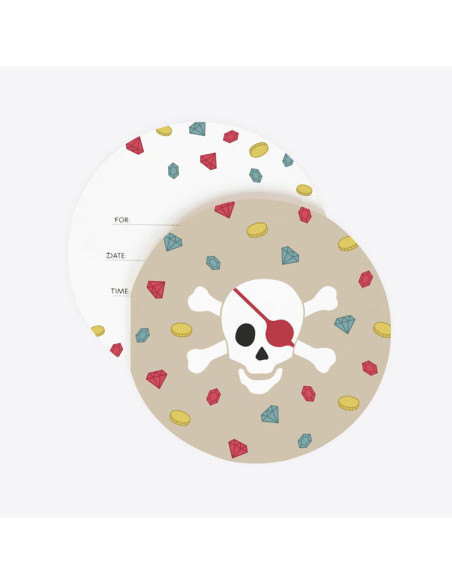 8 invitations pirates - my little day