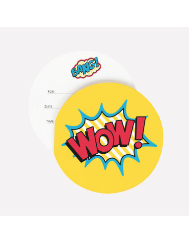 8 invitations super heros - my little day